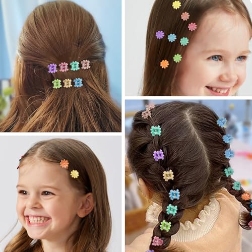 KANPRINCESS 70PCS Mini Claw Clips Small Hair Clips With Fancy Box, Flower and Colorful Designs for Women and Girls Hair Accessories Gift Set (SET3)
