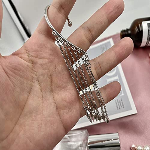 Ear Cuffs Earrings for Women Non Piercing,Long Tassel Ear Wrap Earrings Ear Cuff Droping Chain Earrings jewelry - color: E:Bullet S