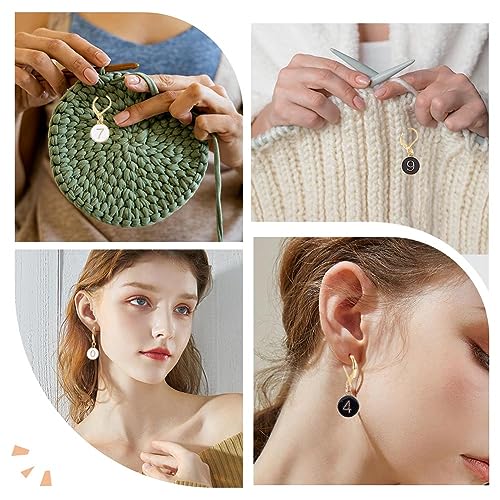 SUNNYCLUE 1 Box 20Pcs Number 1~9 Stitch Markers Charms Crochet Enamel Cute Removable Clip on Leverback Clasp Charm Locking Metal Knitting Markers for Weaving Sewing Knit Quilting DIY Zipper Pull - color: 20pcs Number 1~9 Stitch Markers With Upgraded Gift