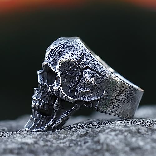 2023 Skull Ring Cool Evil Death Punk Rock Stainless Steel Rings Aly Style Jewelry - style: R1023