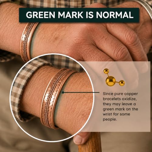 Touchstone Copper magnetic bracelet Tibetan style. Hand forged with solid and high gauge pure copper. Delicate brass inlay. - style: Braided 2