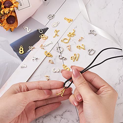 Craftdady Letter Charms Capital Pendants Mixed A-Z Initial Letter Number Charms DIY Bracelet Necklace Pendants for Jewelry Making, Gold, Antique Silver, Platinum - color: Mixed Color, Letter Number