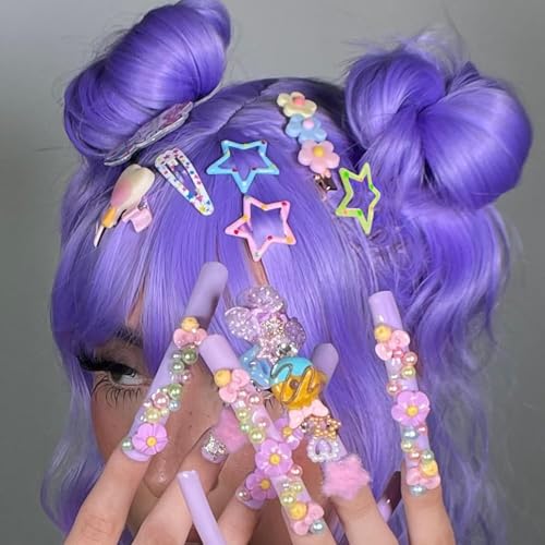Star Hair Clips Snap Hair Barrettes Non Slip Star Hair Accessories Glitter Colors polka dots Metal Hair Clips for Girls Women -15 PCS 1.18" - color: 15 P -1.18"-Glitter polka dots