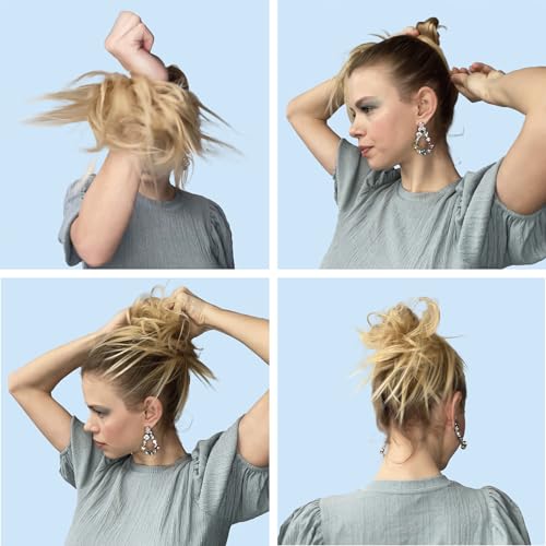 CAISHA Jumbo Hairpiece Scrunchy Updo Voluminous Curly Messy Bun Blond With Highlights G35L - color: blond with highlights #25H101 G35L