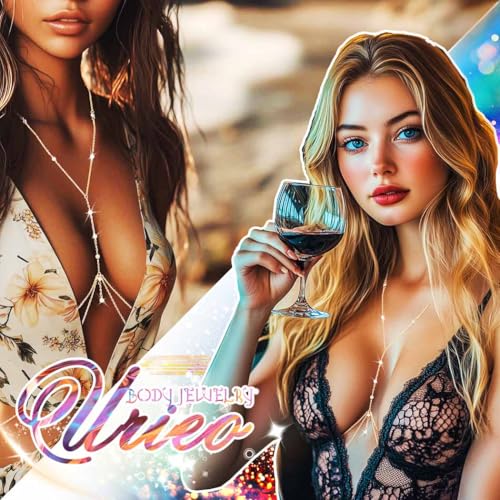 Urieo Sparkly Rhinestone Bra Chain Gold Crystal Layered Chest Chain Diamond Sexy Necklaces Body Chain Jewelry for Women