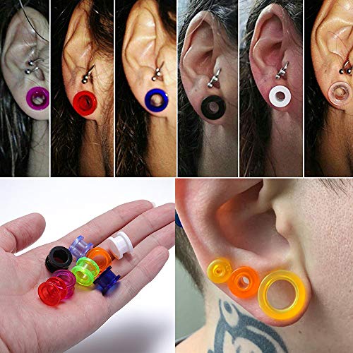 9 Pairs Clear UV Acrylic Screw Doble Flared Ear Plugs Tunnels Expander Ear Gauges Piercing - style: Gauge=4g(5mm)