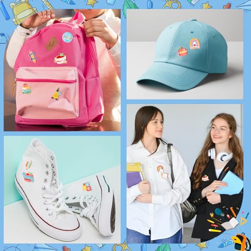 SANNIX 15Pcs Multicolor Teacher Pins, School Teacher Lapel Pins, Brooch Pin for Clothes, Bags, Hats & Accessories - style: Teacher Pin