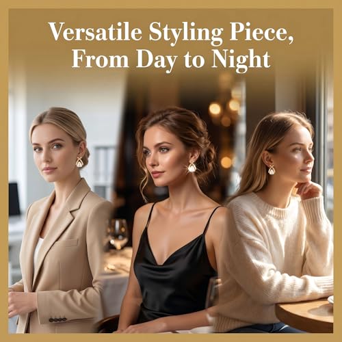 Gold Pearl Earrings For Women Gold Plated Stud Dangle Earrings | Gold Plated Pearl Earrings For Women Lightweight Stud And Dangle Design For Daily Wear Office Party Wedding Vacation