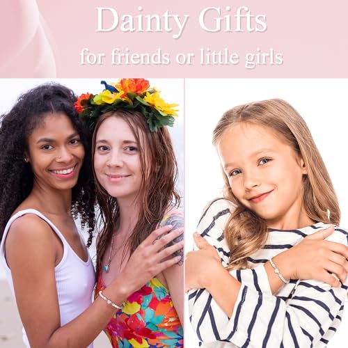 DAYANEY Pearl Bracelets for Women Gold Bracelet Silver Pearl Jewelry | Gold Bracelet Silver Pearl Jewelry Summer Gifts for Girls Dainty Daisy and Heart Bracelets Cute Floral Jewelry for Bridesmaid - style: Heart Pearl