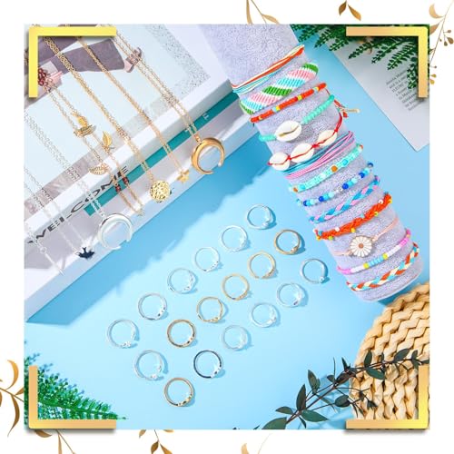 Batiyeer 60 Pcs Boho Surfer Wave Bracelet and Necklace Set for Women, Summer Beach Y2k Layered Choker Anklets Knuckle Rings - style: Delicate