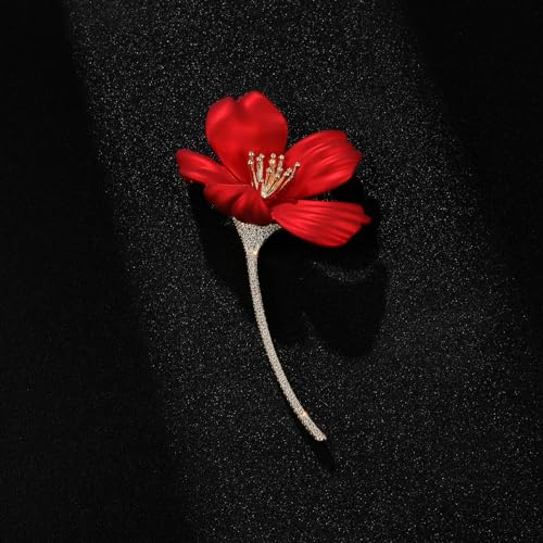 Red Rose Flower Brooches and Pins for Women Costume Jewelry Brooch Pins Broches Jewelry for Women Elegant Lady Pin - style: Hibiscus Flower