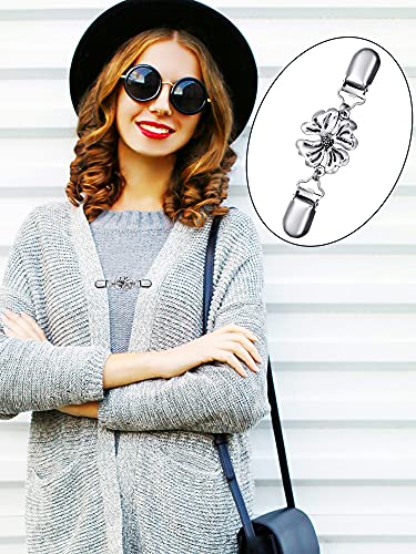 Jetec 4 Pieces Vintage Sweater Shawl Clips Retro Cardigan Collar Dress Shirt Brooch Clips for Women Wearing, 4 Styles - style: Exquisite Style