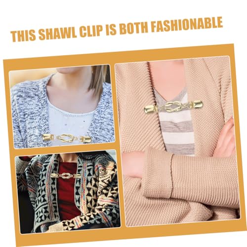 PartyKindom 3pcs Vintage Sweater Shawl Clips Retro Cardigan Collar Brooches for Women Dress Shirt Fasteners Vintage Clothing Clips for Shawl and Cape