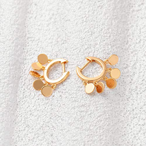 LOYATA Gold Huggie Hoop Earrings 14K Gold Plated Dainty Small Simple Hypoallergenic Jewelry Gift for Women - style: Wafer-1