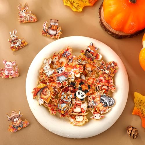 30/60 Pcs Cute Enamel Pins Bulk Plant Flower Animal Halloween Gothic Fall Pumpkin Cartoon Lapel Pin Brooches Jewelry Gift for Backpack Clothes Hats Accessories - style: Fall