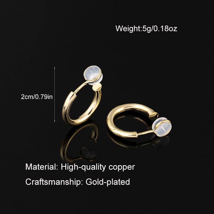 Gold Hoop Earrings for Women Clip On Earrings Dainty Gold Huggie Hoop Earrings for Women Small Trendy Jewelry Gift Non Tarnish - color: Style1-Gold