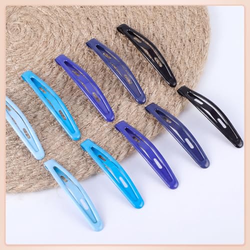 obeoby 40Pcs 2.36In Metal Snap Hair Clips No-slip Barrettes for Women Girls - color: Blue