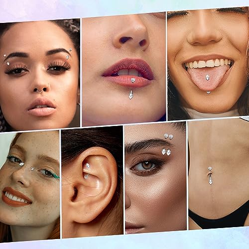 G23 Titanium Eyebrow Piercing Jewelry Eyebrow Rings Curved Barbell 16G Eyebrow Belly Button Ring Navel Rings Rook Daith Earrings Lip Ring Eyebrow Jewelry 6mm-12mm - color: 2PCS,Disc Shape +Cone Shape White Opal,Silver