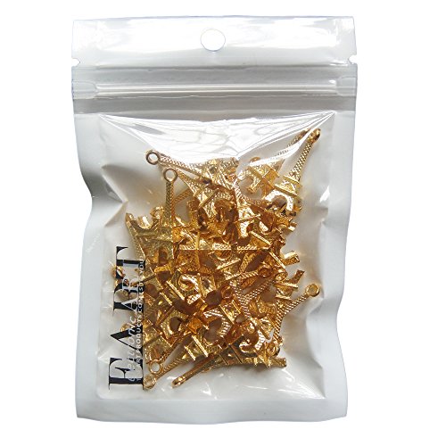 RUBYCA 60PCS Charm Pendant Eiffel Tower Tibetan Metal Beads Gold Color Jewelry Making Bracelet - color: Gold Eiffel Tower, size: 60 PCS