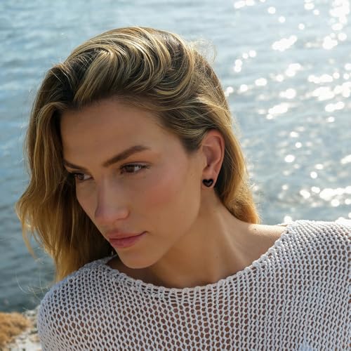 Heart Silicone Ear Tunnel Plugs Gauges Expanders Hollow Flexible Soft Tunnels Kit Stretcher Earrings Fashion Lobe Piercing Body Jewelry for Women Her 6 Pairs Set - color: Black, size: 14mm-25mm