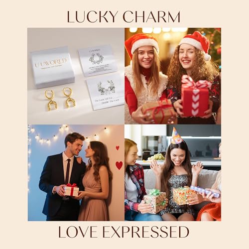 Gold Dangle Earrings for Women,Horseshoe Hoop Huggie Earrings with Heart Cubic Zirconia Hypoallergenic Lightweight Dangling Earrings Lucky Jewelry Gifts Perfect for Christmas,Birthday,Anniversary - style: Heart Horseshoe