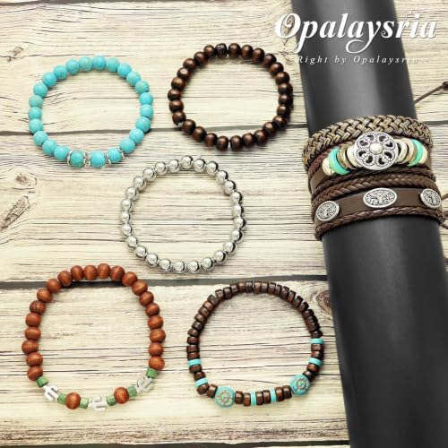 Stack Turquoise Western Bracelets for Women Boho Turquoise Beaded Concho Bangle Ox-Head Charm Cowboy Chic Bracelets Western Jewelry Cowgirl Accessory for Country Concert Outfits - color: Silver Flower Bullhead