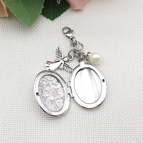 IDLAN Bouquet Locket Photo Charm Wedding Bouquet Memory Charm Memorial Bride Pendant Memorial Photo Keepsake