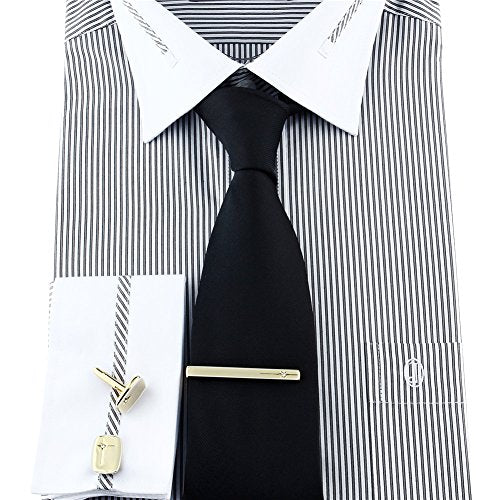 HAWSON 1.5/2inch Tie Clip for Men, Novelty Tie Clip for Men and Boys, Cufflinks and Tie Clip Set for Men - color: D-Gold Crack