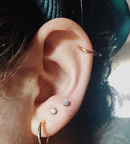 QWALIT Fake Nose Ring Fake Lip Piercing Fake Lip Ring Fake Nose Ring Hoop Fake Snake Bites Fake Lip Piercings Faux Lip Rings Fake Nose Piercing Clip on Nose Ring Spring - color: A4-spring + basic- gold