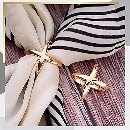 Scarf Clip Rings, 3Pcs X-shaped Scarf Ring Buckles for Shawl, Neckerchief