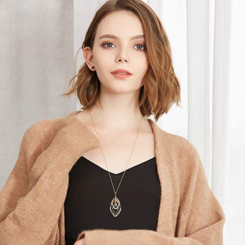3PCS Long Pendant Necklaces for Women Disk Circle Pendant Triple Stack Pendant Necklace Tassel Sweater Necklace Statement Necklace Y Necklaces Set - color: Goldtone A