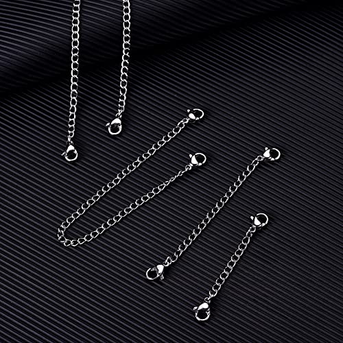 10Pcs Stainless Steel Necklace Extender Chain Links, Gold Silver Necklace Extenders for Bracelet Anklet Stainless Steel Chain Extenders for Jewelry Making 2in 3in 4in 5in 6in (5 Gold, 5 Silver) - color: Gold and Silver