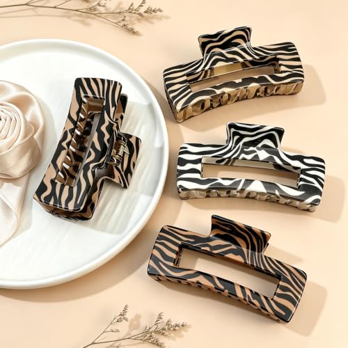 laxizar 4 Pcs Hair Clips 4.1 Inch Claw Cips Zebra Stripes Hair Accessories - color: zebra stripes