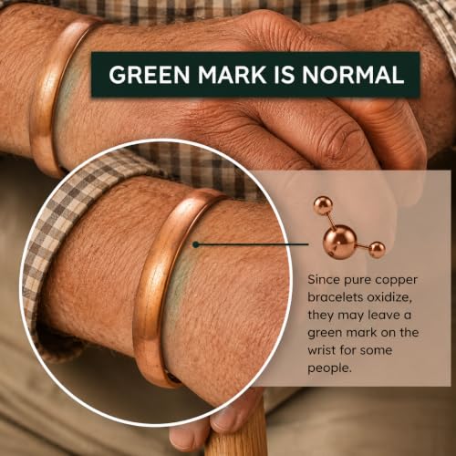 Touchstone Copper bracelet Tibetan style. Hand forged with solid and high gauge pure copper. Elegant minimalistic design. - style: Convex Plain