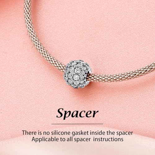 Clip Stopper Spacer Charms for Bracelets Necklaces, Compatible with Pandora,Jewery Making DIY - style: 2PCS CZ Ball Spacers