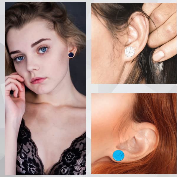 Oyaface 22 Pcs Mixed Stone Ear Plugs Kit Stretching Earrings Gauges Set Saddle Double Flare Expander Tunnels for Men Women Earrings Body Piercing Jewelry - color: 2G (6mm)