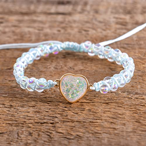 YGLINE Stone Bead Yoga Meditation Bracelet Healing Crystal Double Layer Natural Gemstone Beaded Relax Anxiety Bracelets for Women Men - color: white