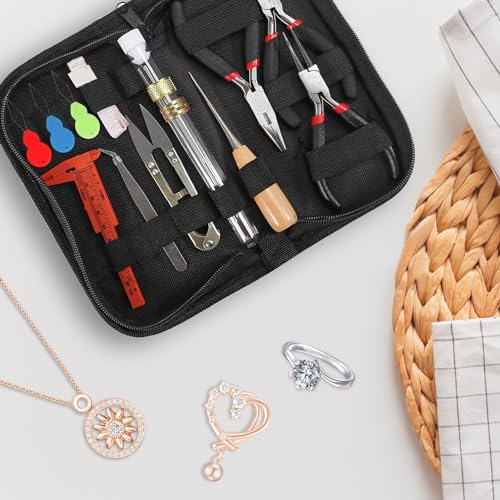 D-FLIFE Jewelry Making Supplies Kit with Jewelry Tools, Jewelry Wires and Jewelry Findings for Jewelry Repair and Beading (23pcs) - color: 23pcs