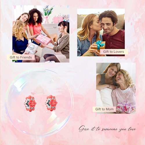 Clip Stopper Spacer Charms for Bracelets Necklaces, Compatible with Pandora,Jewery Making DIY - style: Pink Coral Stopper