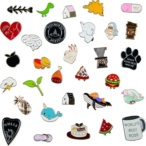 Mixed Enamel Lapel Brooch Pin Set Decoration for Backpack, Hat and Jacket | Birthday Christma Holiday Gift for Friends, Children, Families (Mystery Style) - size: 50 pieces