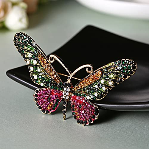 seven wolves Brooches for Women Austria Crystal Brooch Pins Rhinestones Brooches Daily Wearing Breastpin with Boxes - color: Purple Green 2