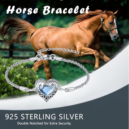 Animal Bracelet for Women 925 Sterling Silver Celtic Dragon/Horse/Wolf Bracelet Adjustable Bracelet Cute Animal Jewelry Gift for Women - style: 02-Celtic Horse Bracelet