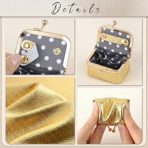 Zivyes Mini Jewelry Box Travel Small Coin Purse Organizer Case Genuine Leather Tiny Size (gold) - color: gold