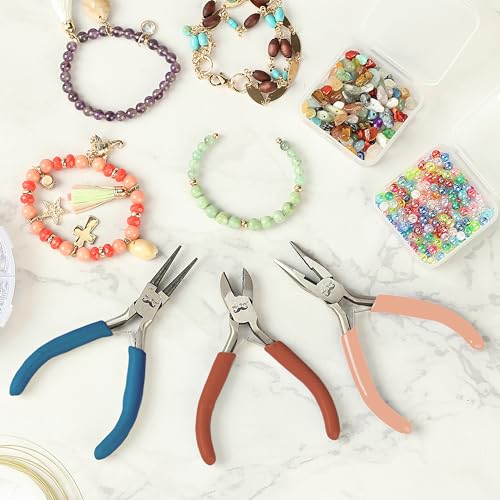 Mr. Pen- Pliers for Jewelry Making, 3 Pack, Chain Nose | Round Nose Pliers Set and Wire Cutter for Beading, Wire Wrapping, Jump Rings, Jewelry Repair, Crafting, DIY - color: Multicolor 1