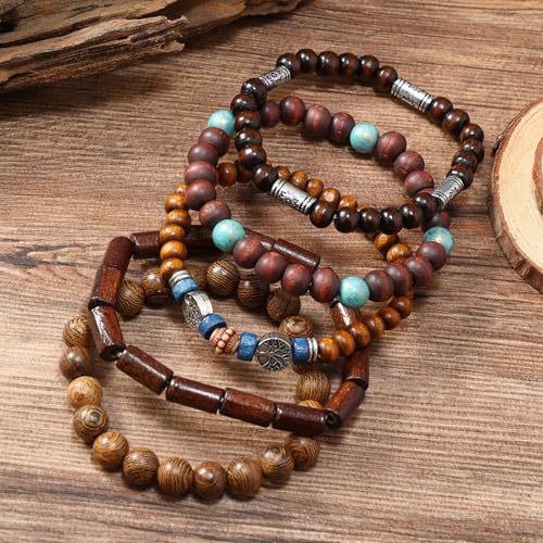 Wood Bead Necklace Africa Wooden Chain Statement Unisex Chunky Necklaces - color: 5 Necklace