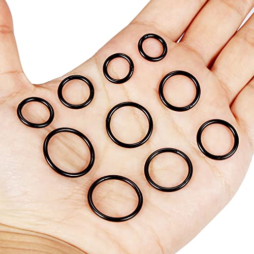 Vsnnsns 14G 16G Septum Nose Rings Hoops Lip Ring Piercing Jewelry 316L Surgical Steel Hinged Segment Clicker Cartilage Tragus Helix Conch Rook Daith Lobe Earrings Hoops Piercing Jewelry for Women Men - color: 14G-Black