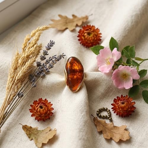 Colorful Chunky Statement Ring for Women Large Oval Acrylic Ring Boho Geometric Finger Ring Summer Beach Jewelry Gifts - color: Brown