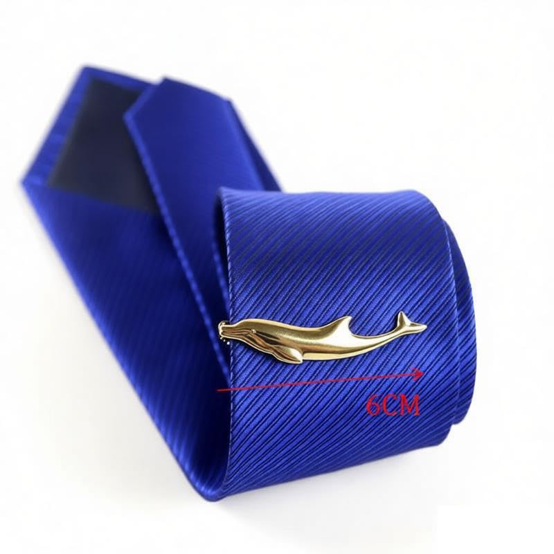 Fun Tie Clip for Men Personalized Tie Bar Fashion Business Tie Clip Men's Jewelry Gifts - style: Gold Dolphin