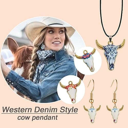 Cow Gold Plated Enamel Pendants Metal Animals Charms Pendant for Earrings DIY Jewelry Making Necklace Bracelet Keychain Craft Findings - color: B