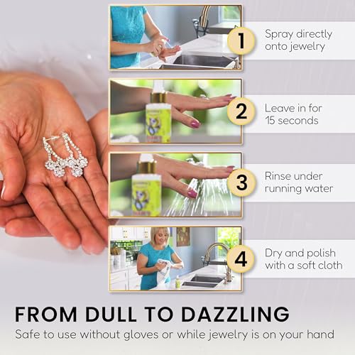 Grandma's Secret Gold and Silver Jewelry Cleaner Solution - Ammonia Free Gold Jewelry Cleaner Liquid for Silver, Diamonds, and Gemstones - Safe & Effective for Daily Use, 3 oz, 2 Pack - size: 3 Fl Oz (Pack of 2)
